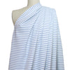 'nautical' 4-way stretch ponte - navy/white stripe