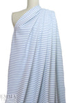 'nautical' 4-way stretch ponte - navy/white stripe 1.25 yds