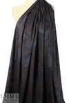 rust/lilac leaf print 4-way stretch ponte 2.125 yd