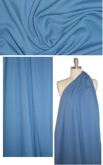 4-way stretch bottomweight ponte - denim blue
