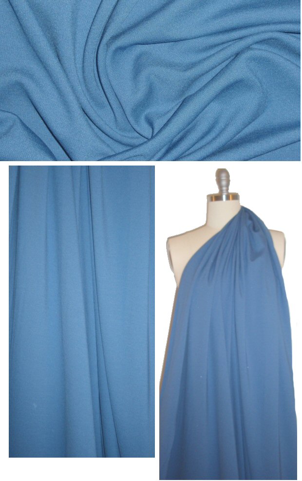 4-way stretch bottomweight ponte - denim blue 1.625 yds