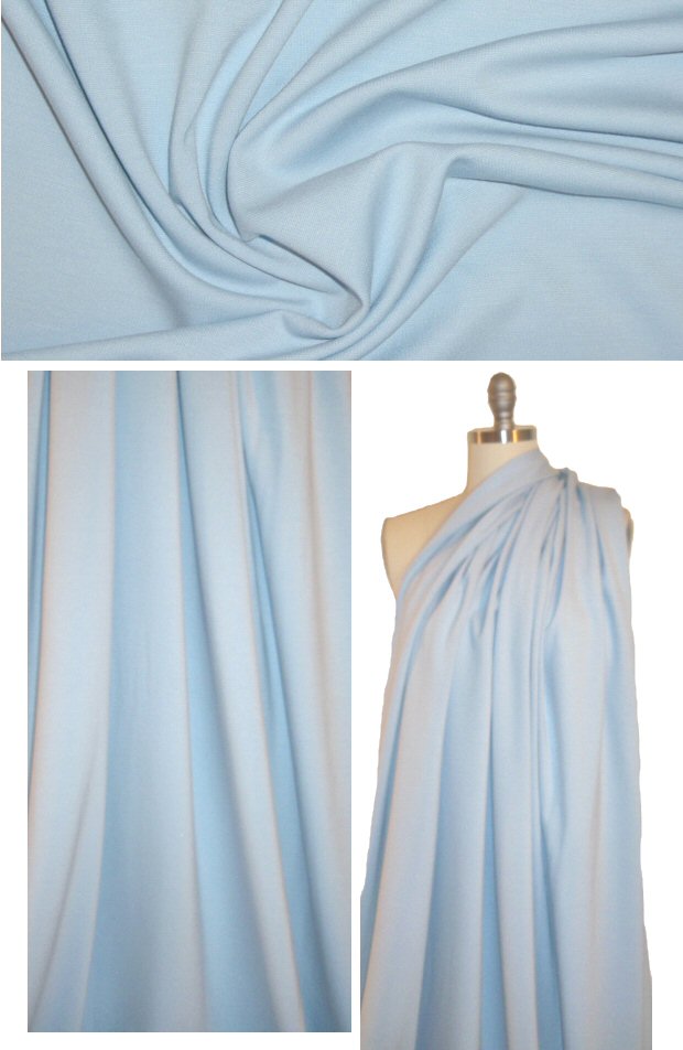 4-way stretch bottomweight ponte - powder blue 1.5 yd