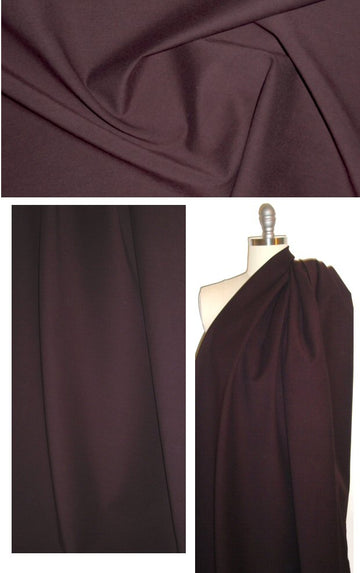 Italian 4-way stretch cotton doubleface - deep plum