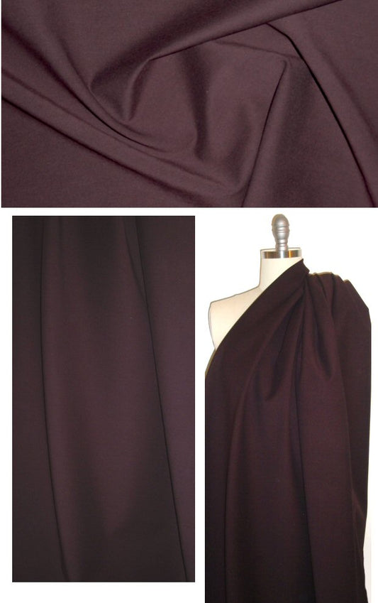 Italian 4-way stretch cotton doubleface - deep plum