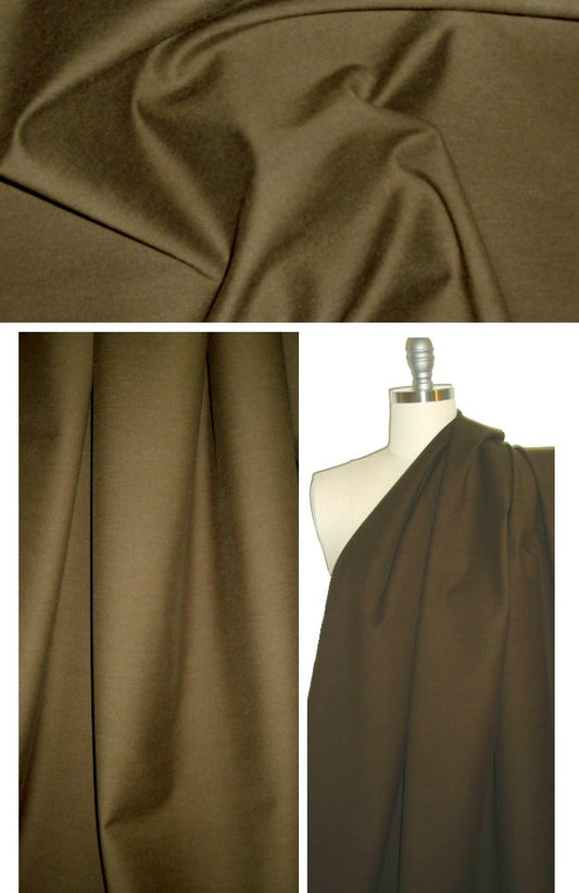 Italian 4-way stretch cotton doubleface - tobacco