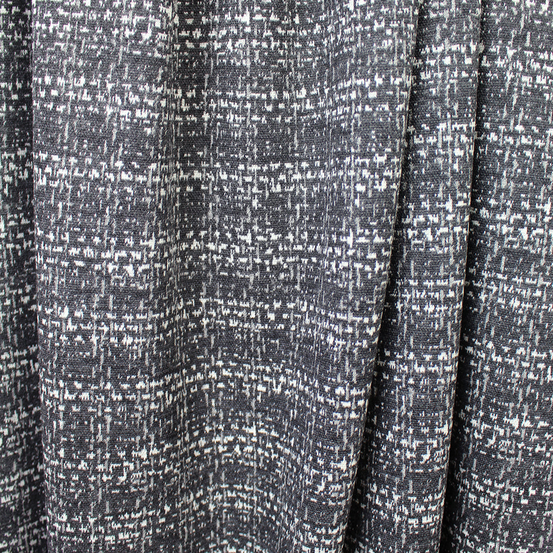 Italian off-black/gray hatch design wool doubleknit 3 yd