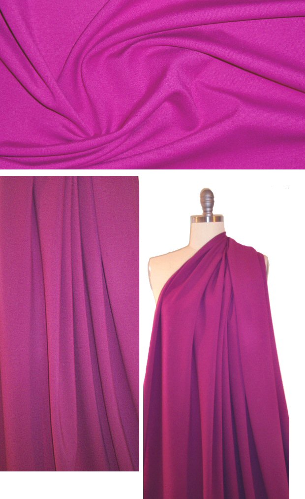 famous designer rayon blend ponte - violet rose 1 yard