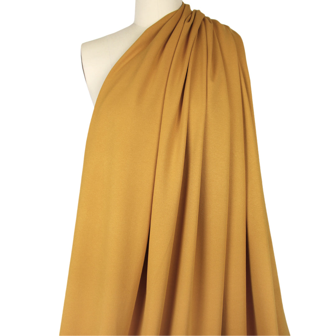 high quality rayon blend ponte - curry 1.5 yd