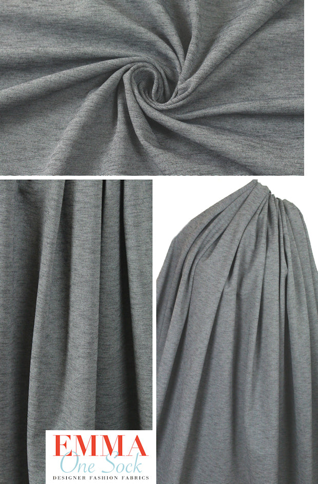 Italian rayon blend ponte - midnight micro stripe