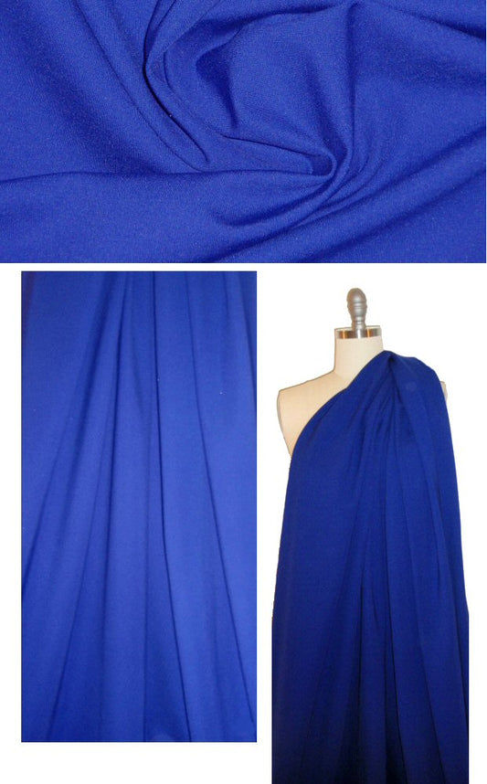 Italian rayon blend ponte 4-way - royal blue