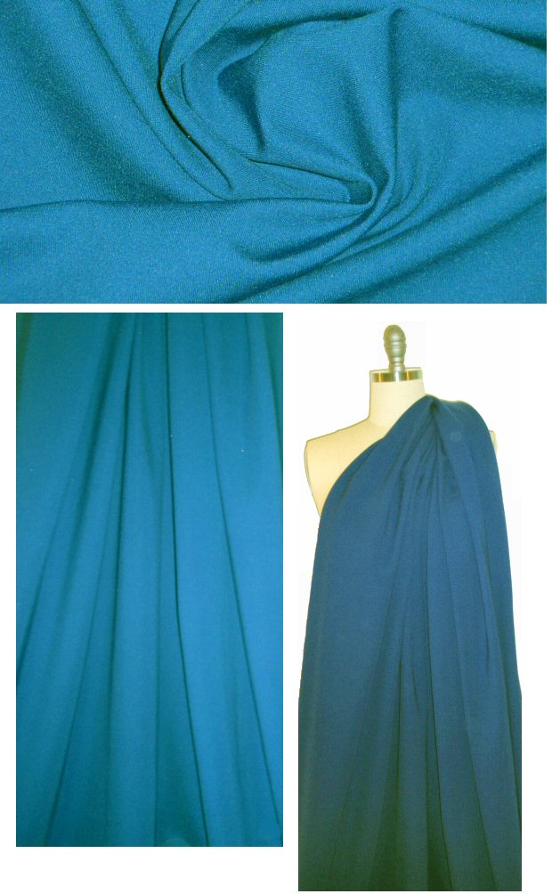 Italian rayon blend ponte 4-way - teal 1.75 yd