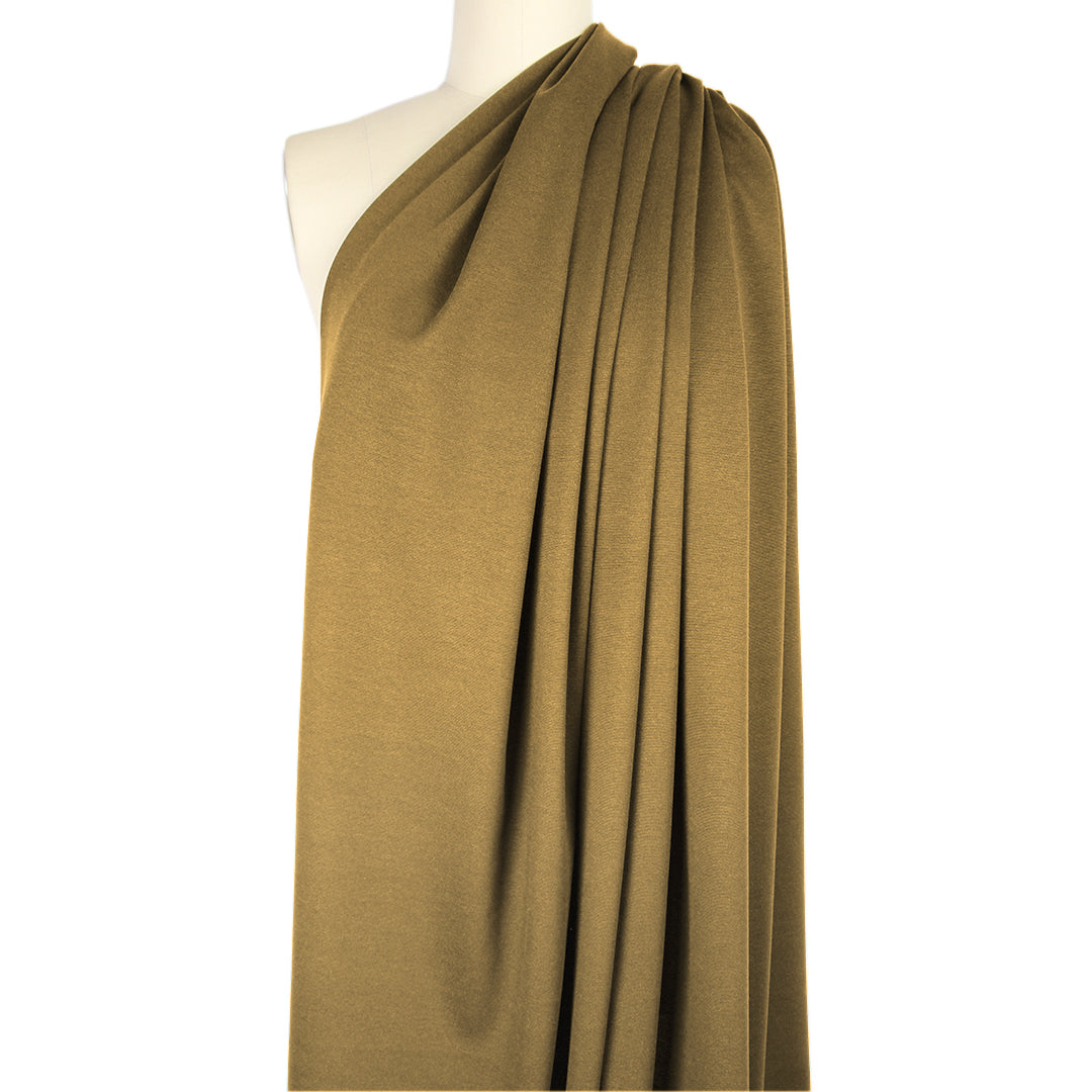 Meet Milk micro-stripe Tencel ponte knit - mustard/black 1.75 yds