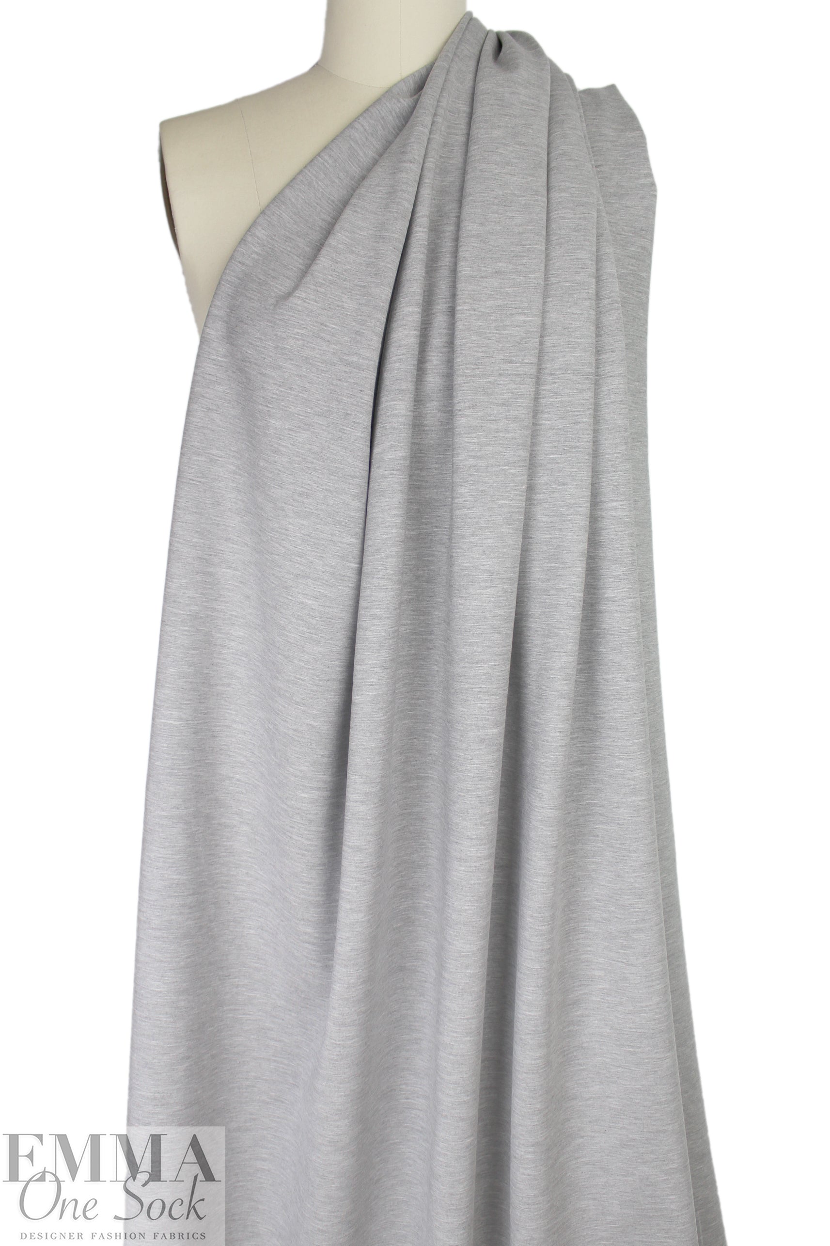 Designer 4-way stretch heathered viscose blend ponte - ash grey 1.75 yds