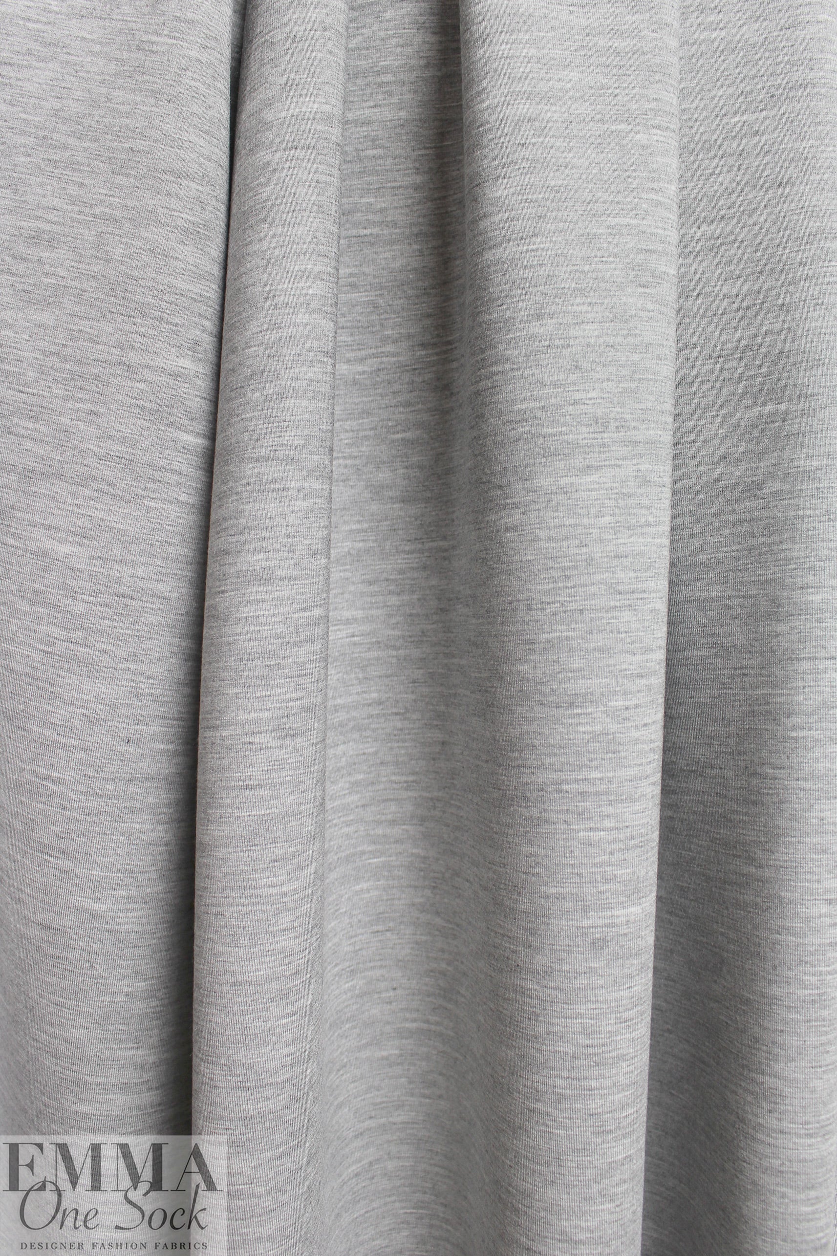 Designer 4-way stretch heathered viscose blend ponte - ash grey 1.75 yds