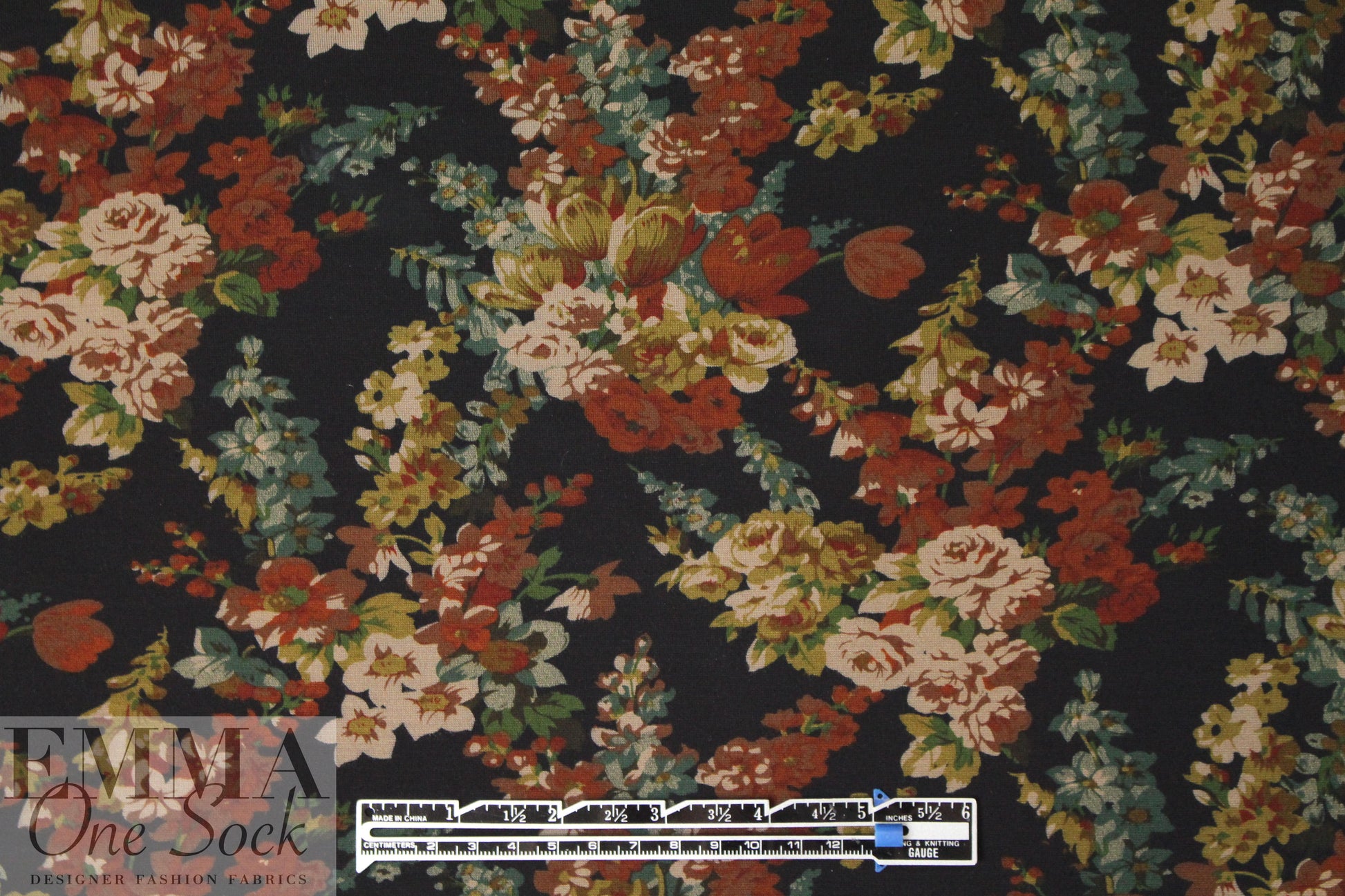 NY designer autumn nocturne printed ponte