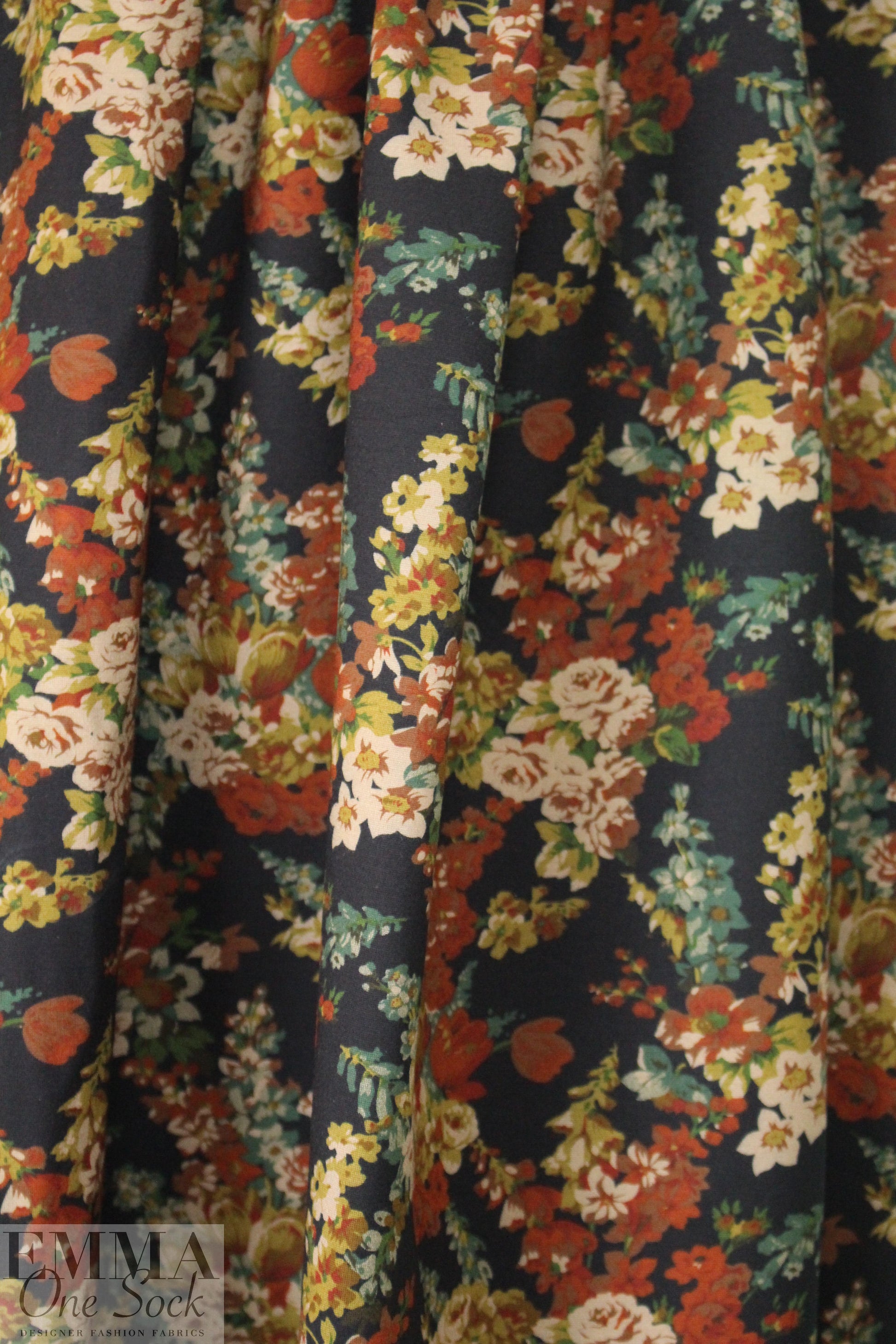 NY designer autumn nocturne printed ponte
