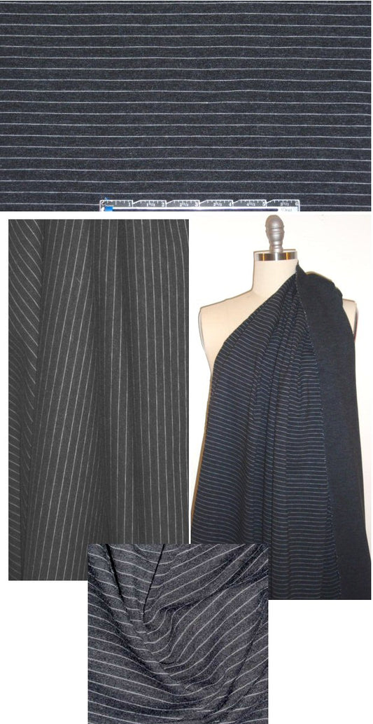 Italian off black/white pinstripe reversible ponte