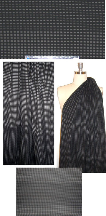 Italian black/mocha ombre graphic doubleknit ponte