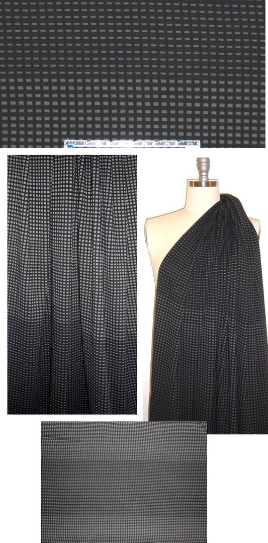 Italian black/mocha ombre graphic doubleknit ponte