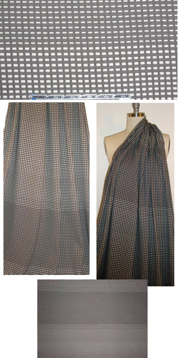 Italian mocha/bone ombre graphic doubleknit ponte .625 yds