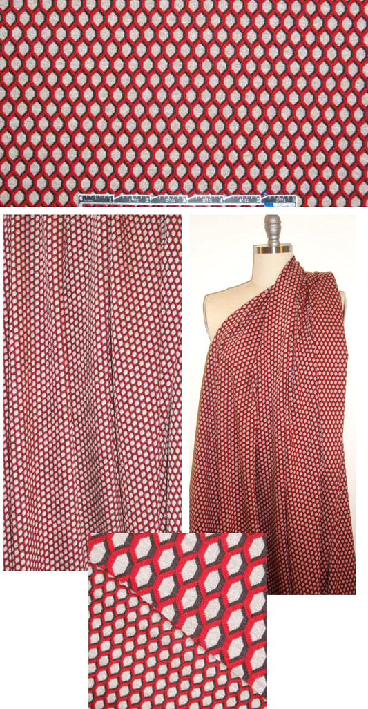 Italian black/red/gray graphic doubleknit ponte (2)