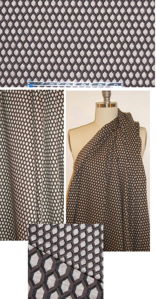 Italian black/mocha/gray graphic doubleknit ponte (2)