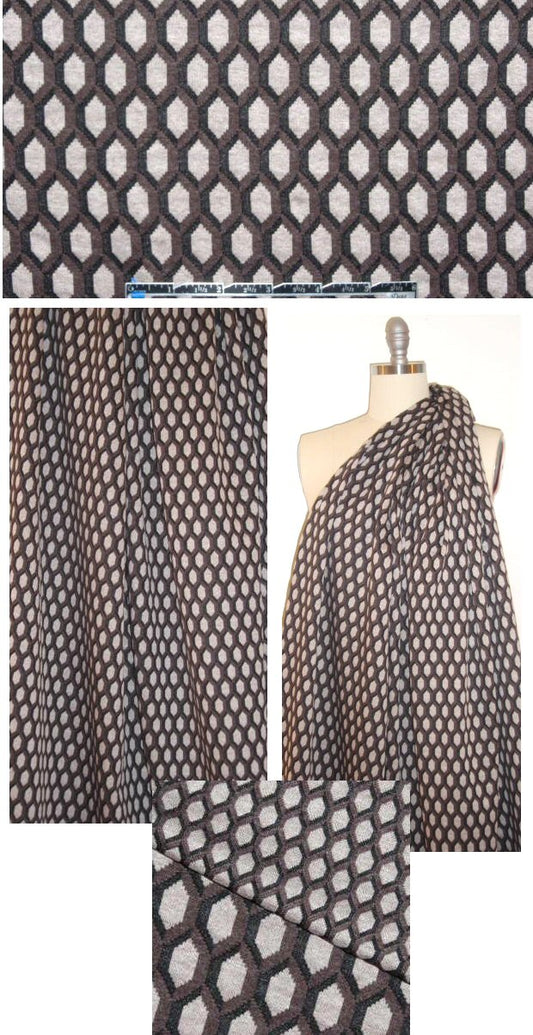Italian black/mocha/gray graphic doubleknit ponte (1)