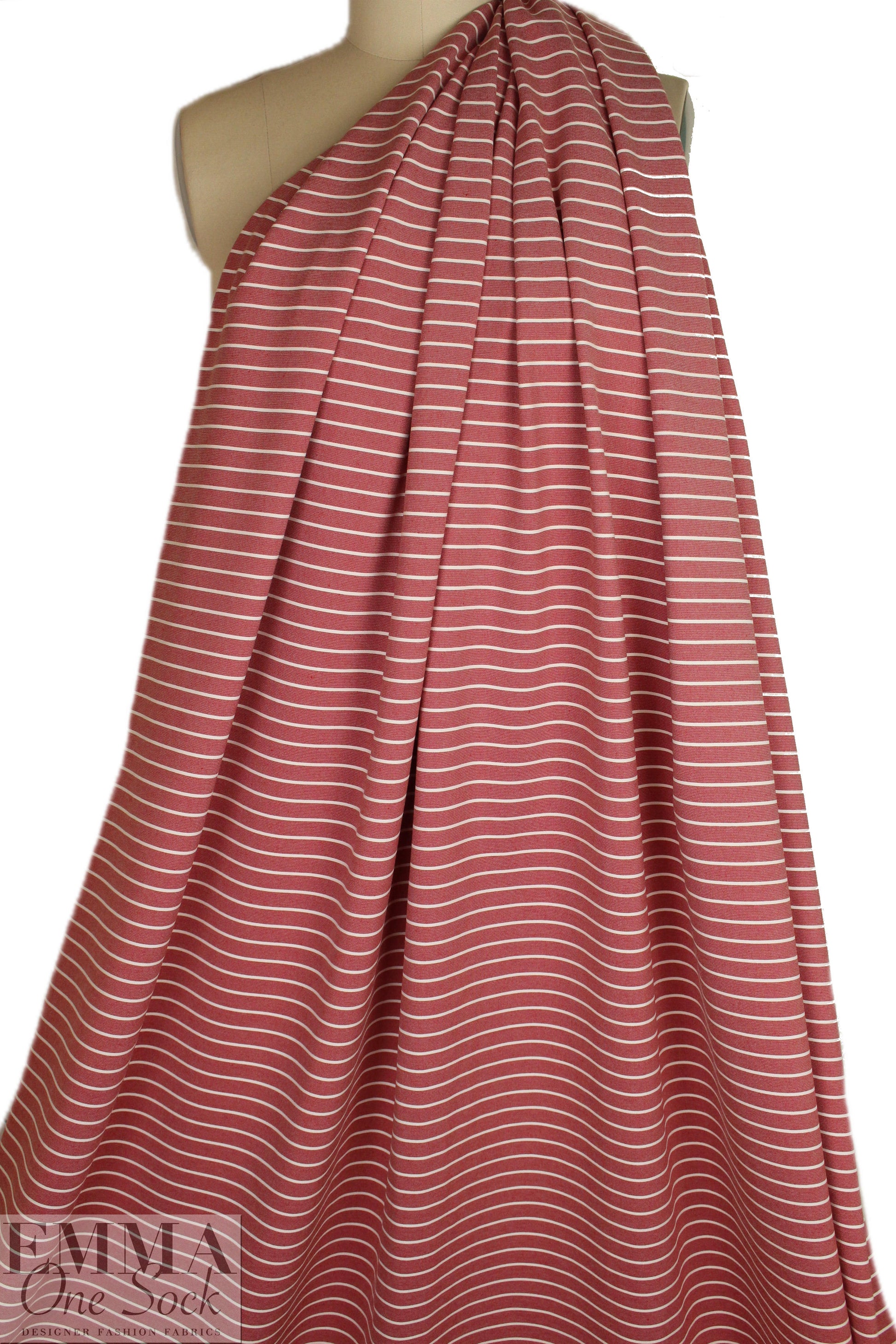 4-way stretch ponte - rouge/white 2 yd