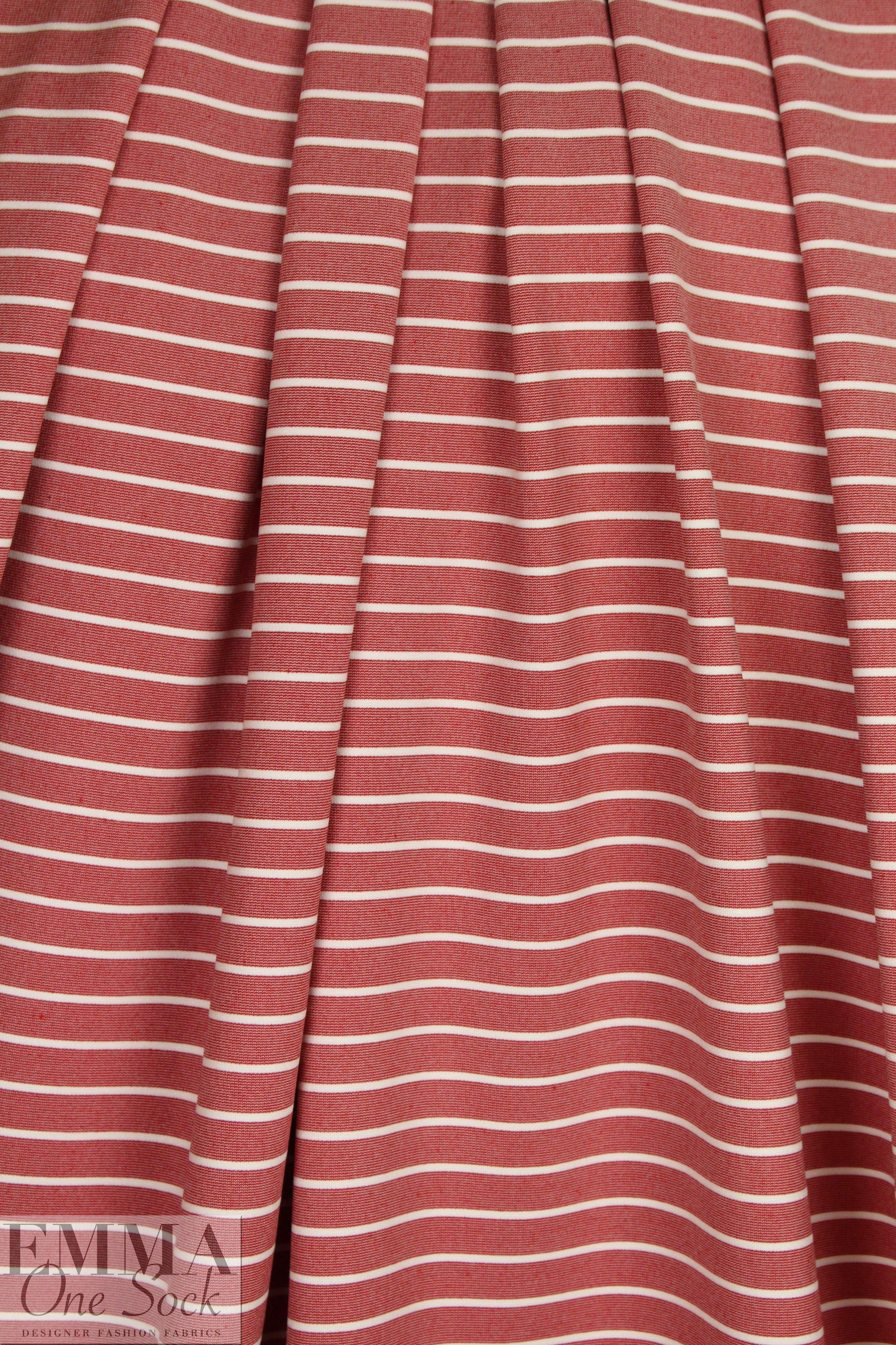 4-way stretch ponte - rouge/white 1.75 yd