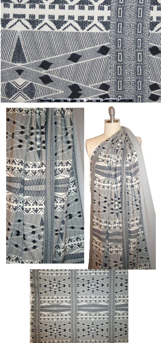 West Coast designer ponte weight knit - totem graphic