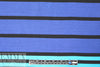 Italian stripe pattern 4-way stretch ponte - blue/turq