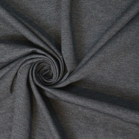 4-way stretch rayon blend ponte - charcoal, Oeko-Tex Cert.