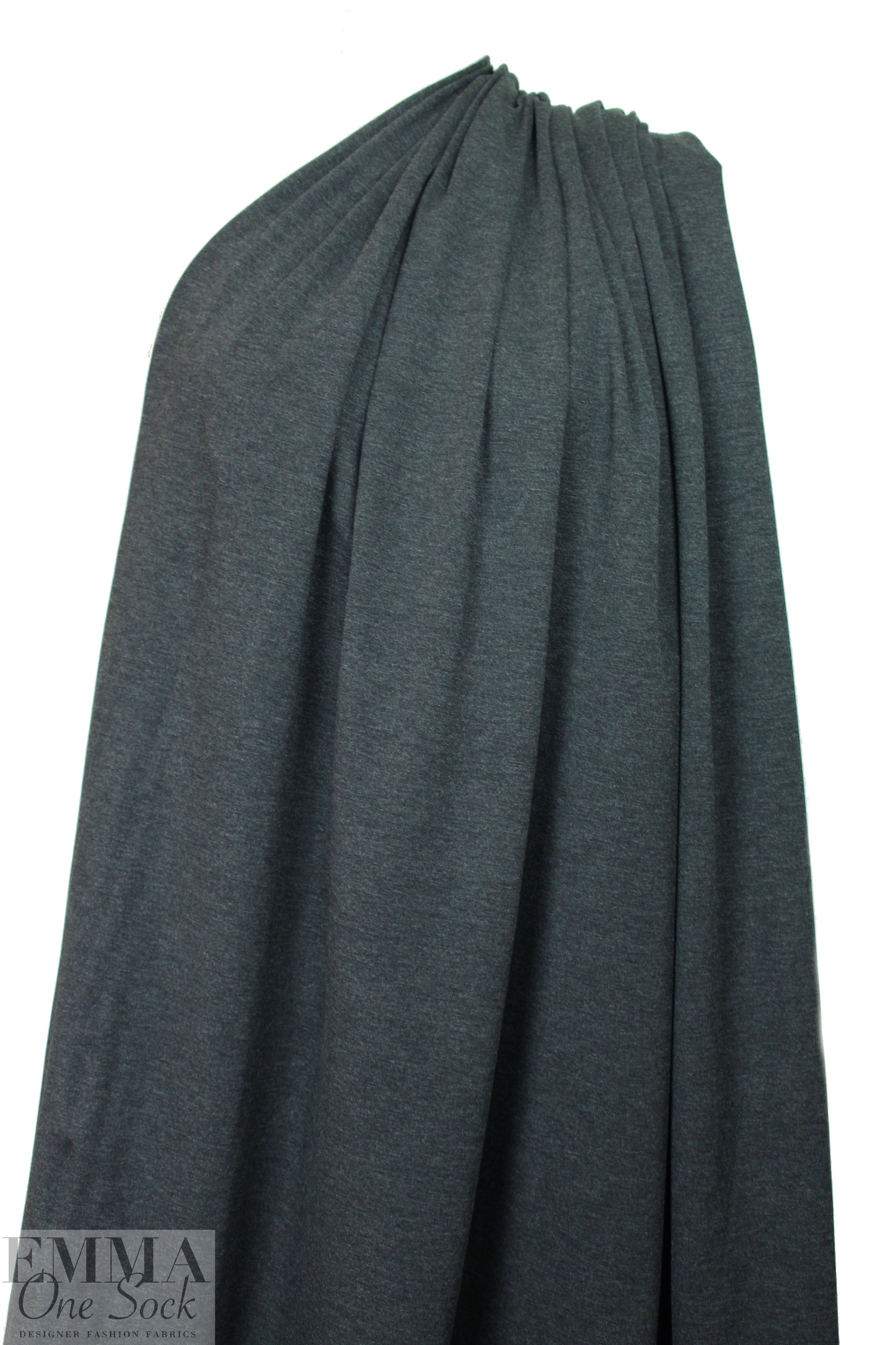 4-way stretch rayon blend ponte - charcoal 1.5 yd