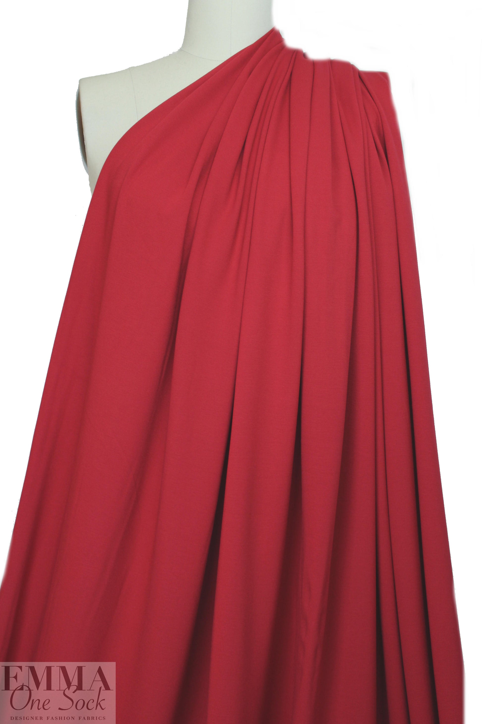 4-way stretch rayon blend ponte - classic red 2.25 yds