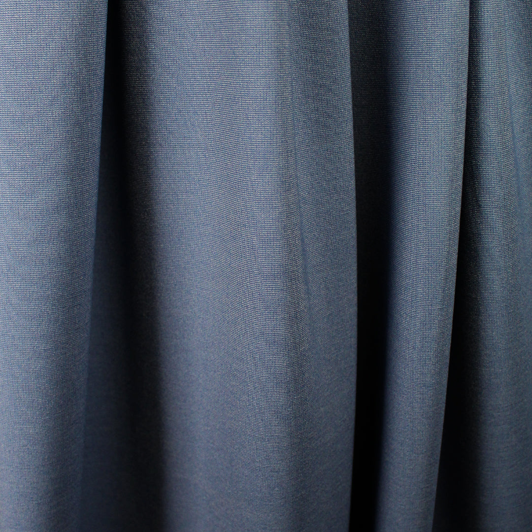 premium micro-stripe rayon blend ponte - navy/smoke 2 yd