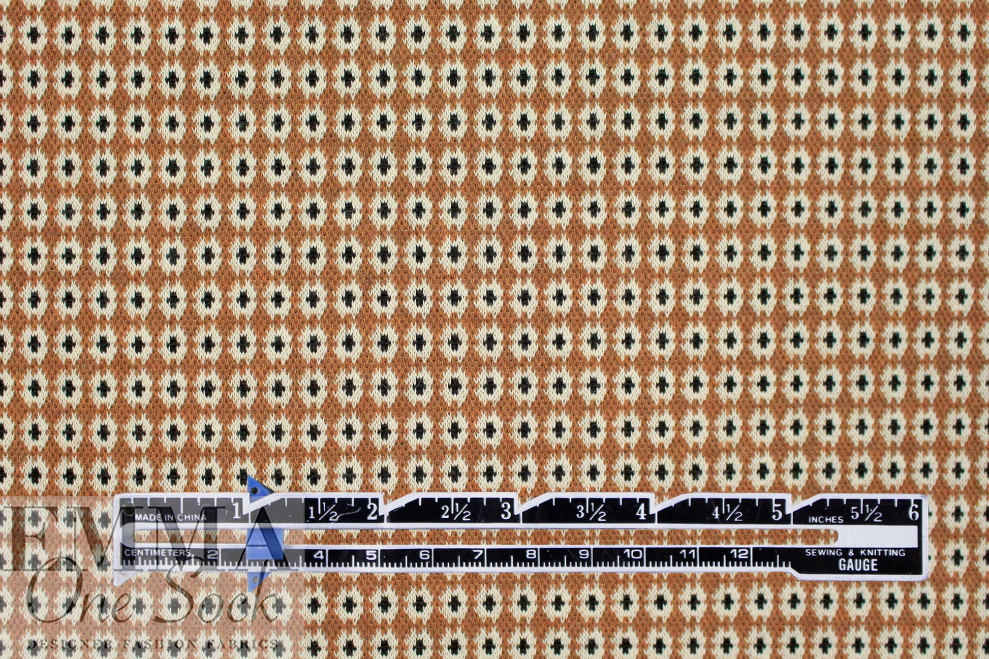 NY designer mod mini flowers ponte - pecan/parchment/black .75 yds