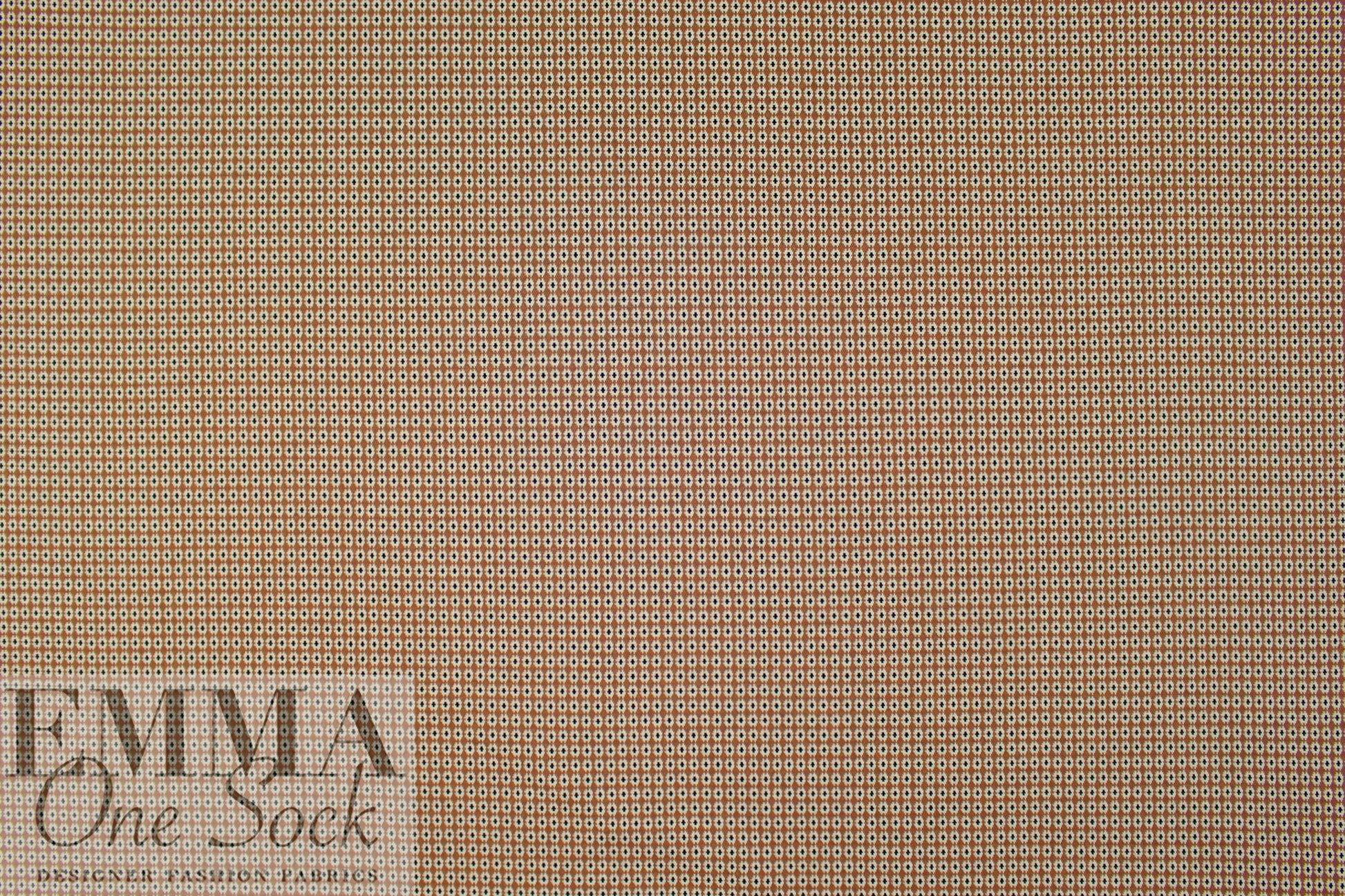 NY designer mod mini flowers ponte - pecan/parchment/black .75 yds