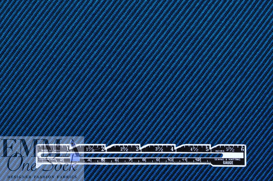 NY designer blue/black diagonal stripe rayon blend ponte