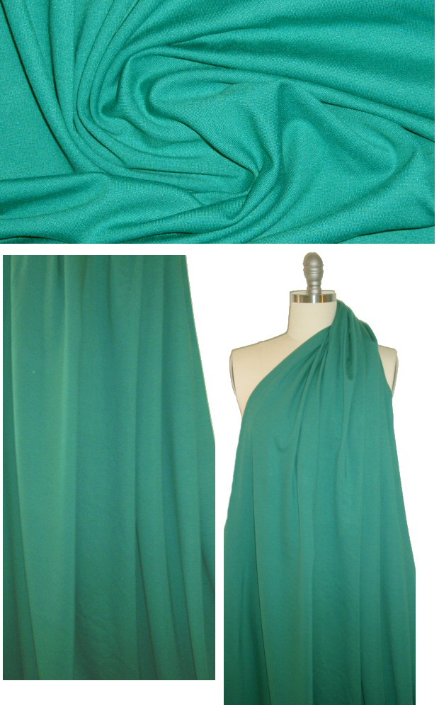 designer 4-way stretch ponte - ocean green 1.5 yd