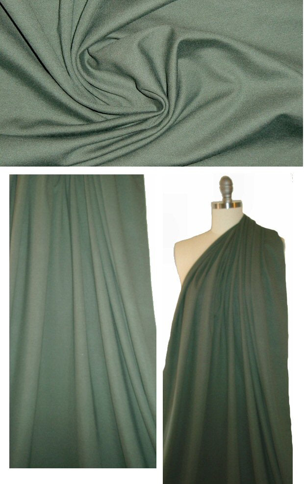 designer 4-way stretch ponte - dusty sage 1.33 yds