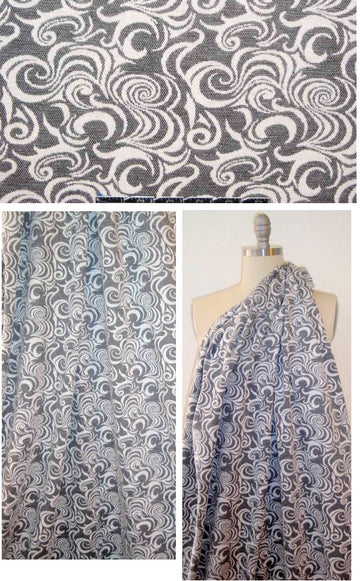 NY designer matelasse knit - black/white swirl