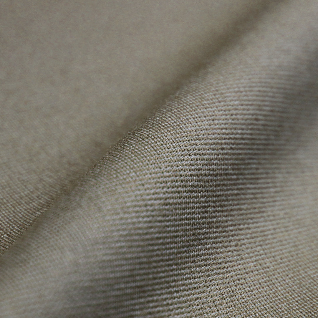 premium micro-stripe rayon blend ponte - cardamom/sand 2 yd