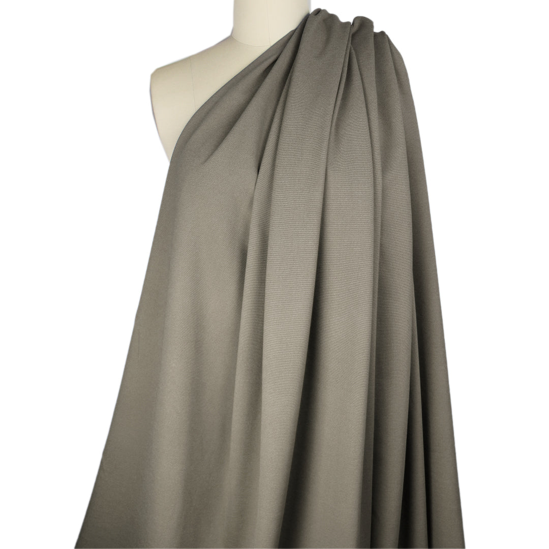 premium micro-stripe rayon blend ponte - cardamom/sand 2 yd