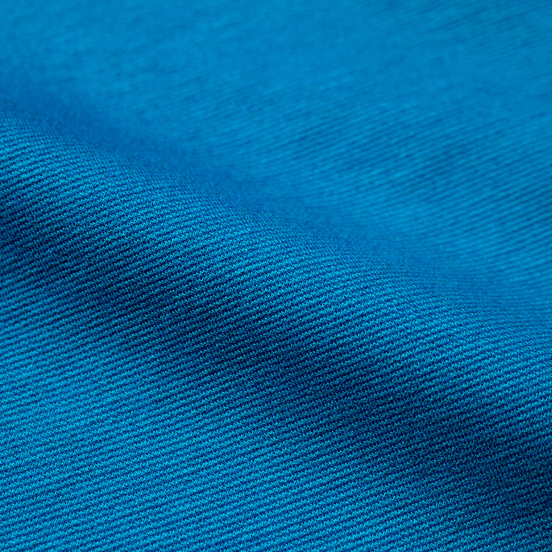 premium micro-stripe rayon blend ponte - turquoise/azure 1.5 yds