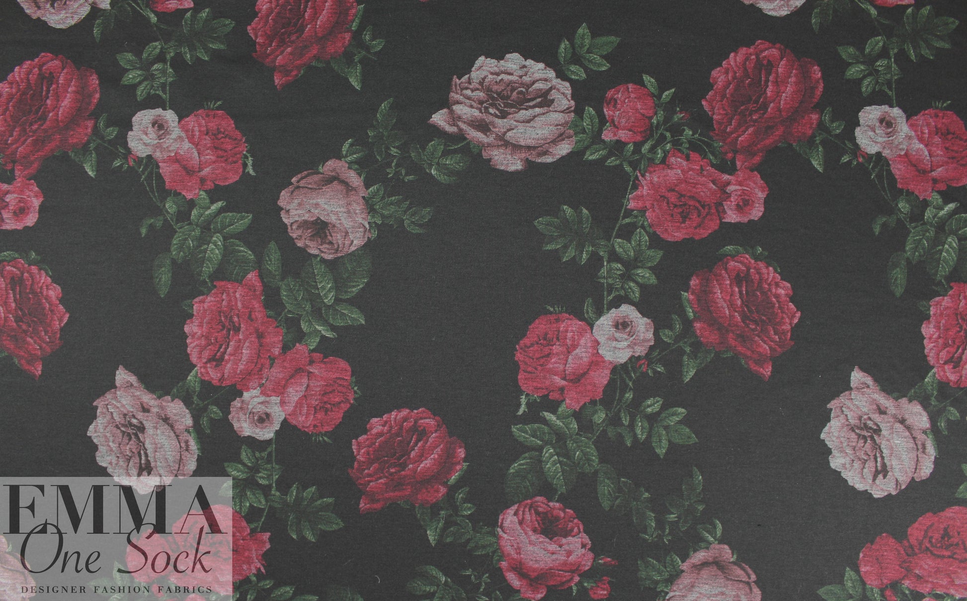 watercolor floral ponte - antique rose .75 yds