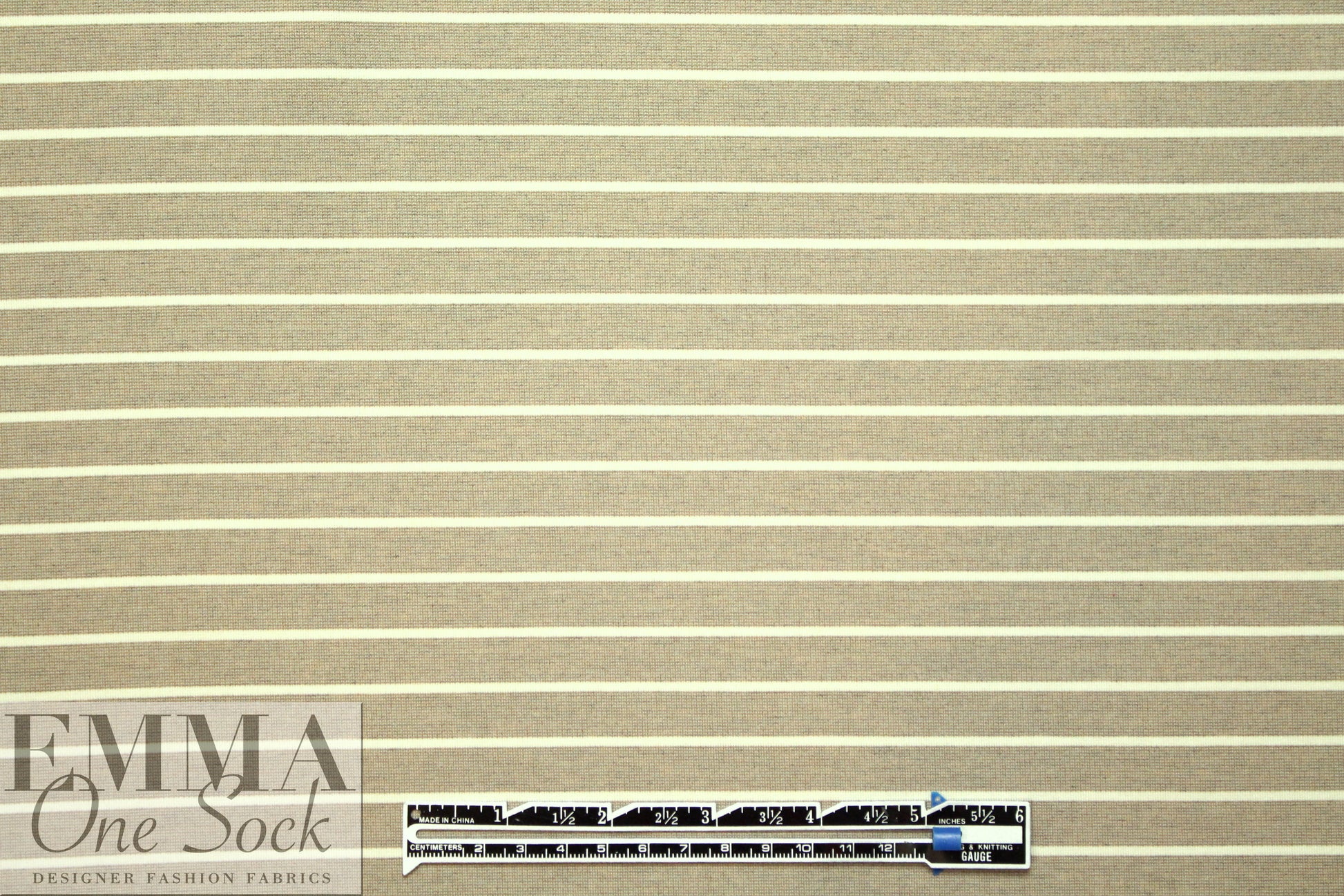 4-way stretch ponte - warm taupe/creamy ivory