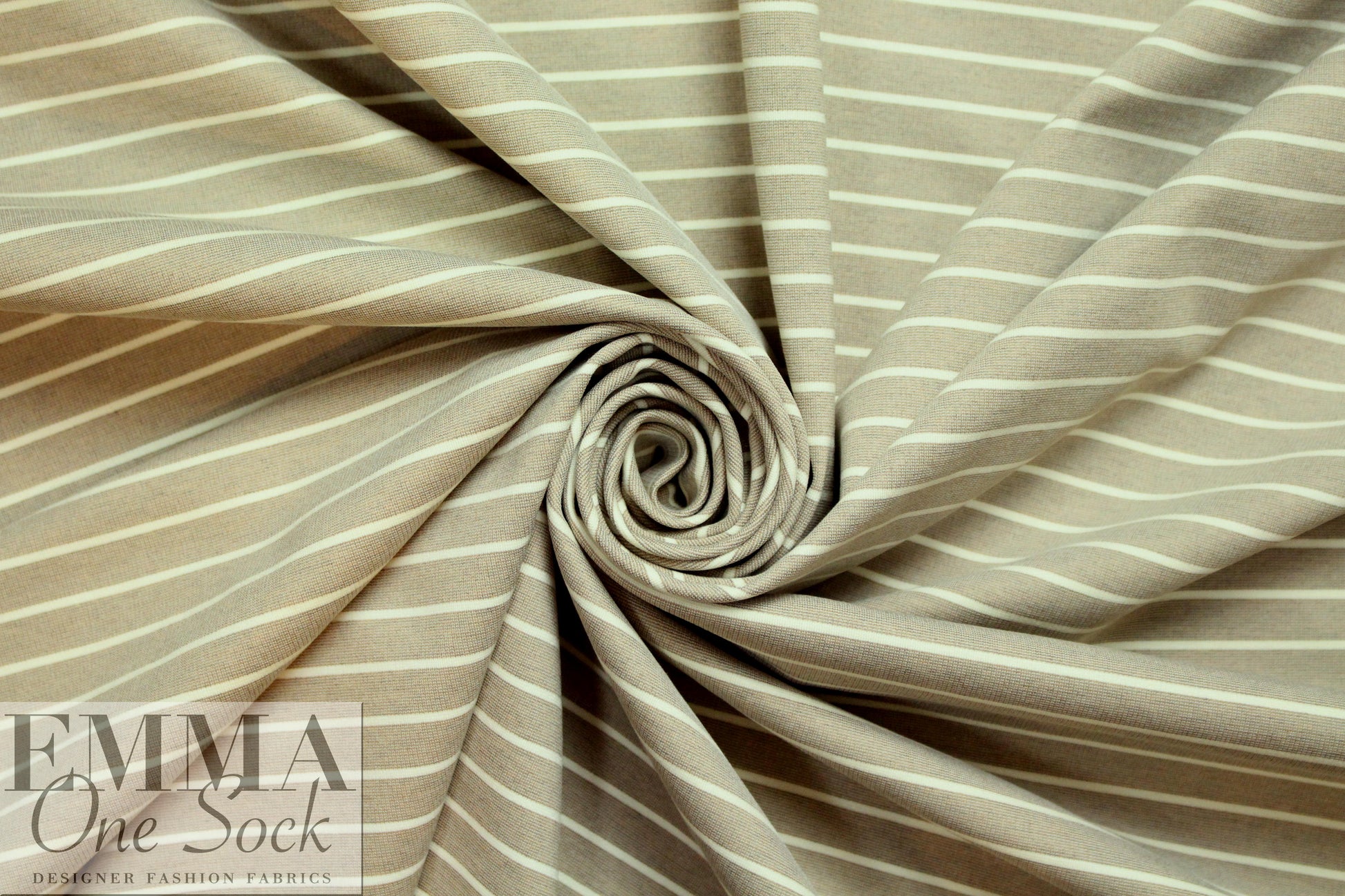4-way stretch ponte - warm taupe/creamy ivory 1.5 yd