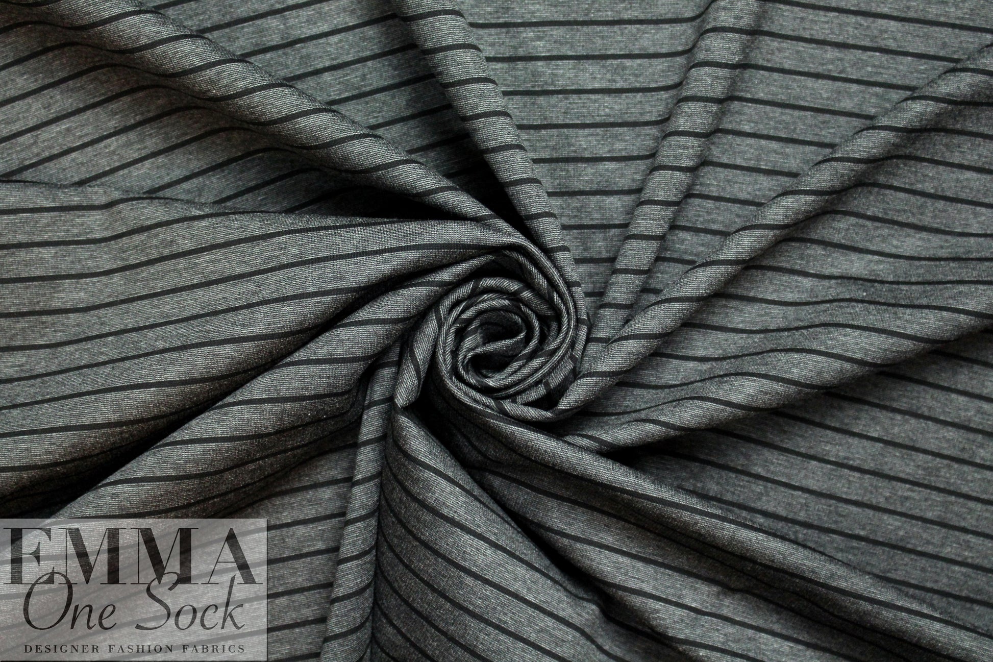 4-way stretch ponte - charcoal heather/black
