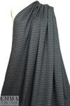 4-way stretch ponte - charcoal heather/black 1.5 yd