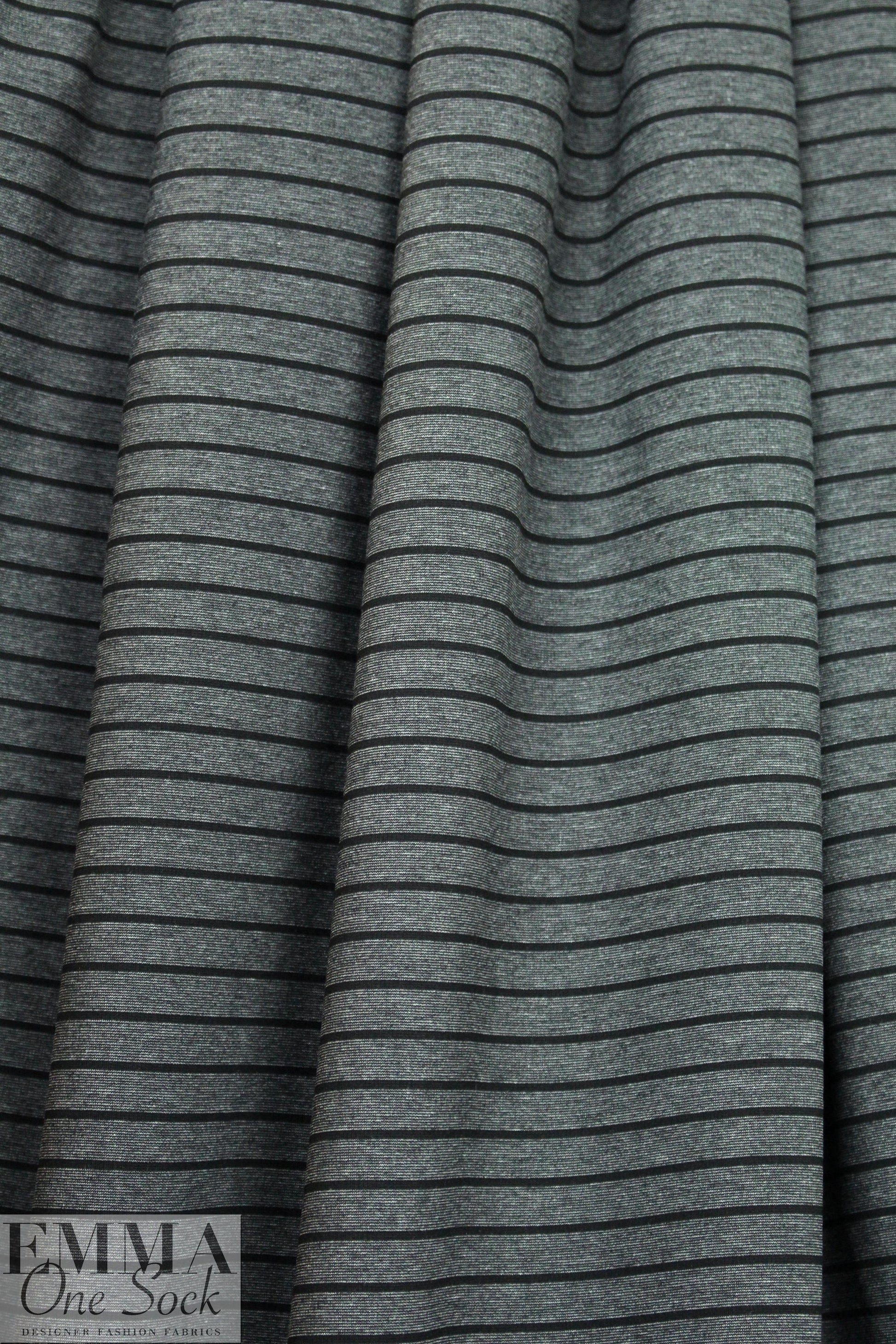4-way stretch ponte - charcoal heather/black 1.75 yd